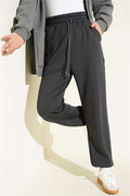 Loisha Trousers with Elastic Waistband, Smoke Grey