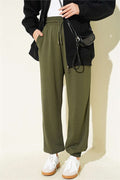 Loisha Trousers with Elastic Waistband, Khaki