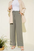 Tencel Pants with Elastic Waistband, Light Green