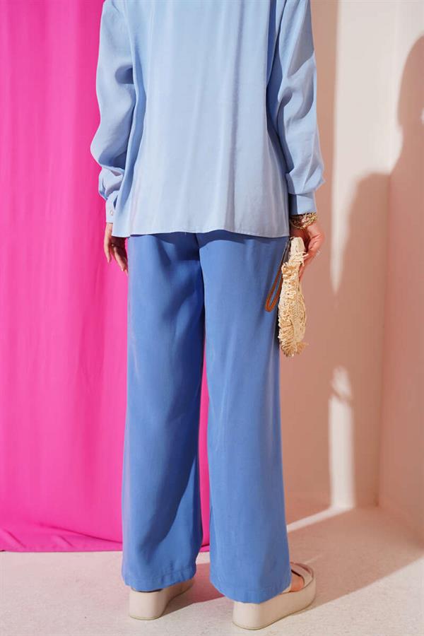 Elastic Waist Tencel Trousers Indigo