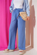 Elastic Waist Tencel Trousers Indigo