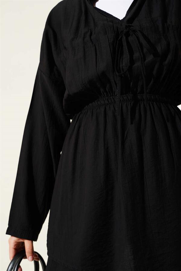 Elastic Waist Tunnel 2 Piece Set Black