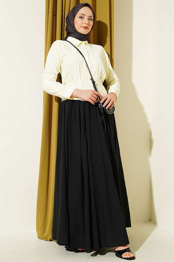 Waist-Fit Crop Shirt, Yellow