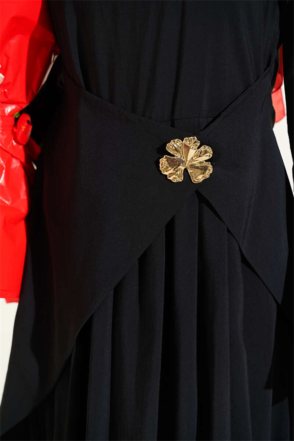 Waist Detail Tencel Dress Black