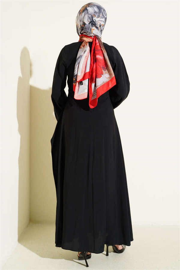 Waist Detail Tencel Dress Black