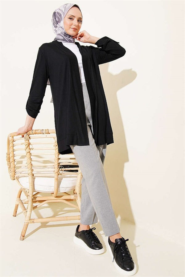 Gray Carrot Pants with Waist Darts