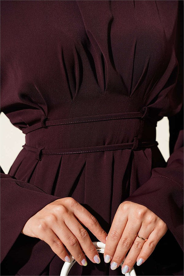 Waist Dart and Belted Dress, Plum