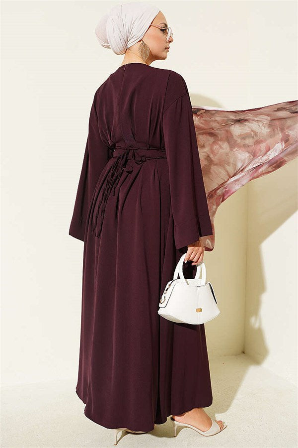 Waist Dart and Belted Dress, Plum