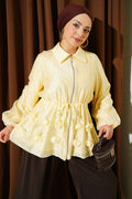 Yellow Floral Glitter Jacket with Tunnel Waistband