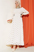 Waist Tunnel Lace Dress Beige