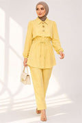 2 Piece Set with Buttoned Waistband, Yellow