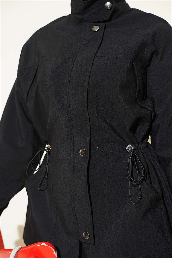 2 Piece Set with Waist Tunnel and Zipper, Black