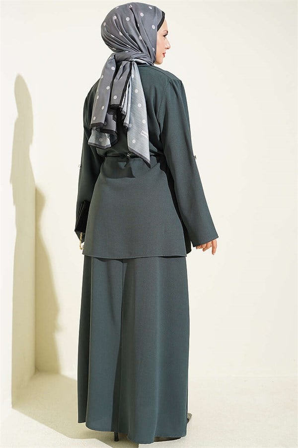 Waist-Tunnel Sleeveless Dress, Smoke Grey
