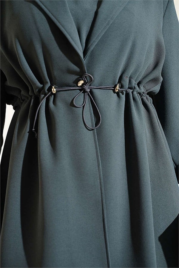 Waist-Tunnel Sleeveless Dress, Smoke Grey