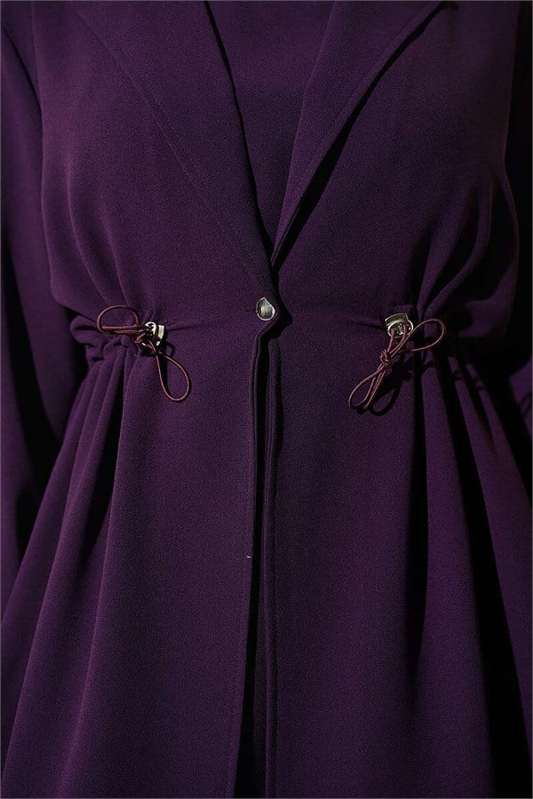 Waist-Tunnel Sleeveless Dress, Purple