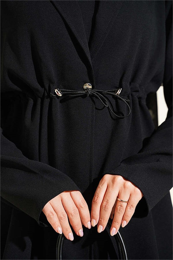 Black Sleeveless Dress with Waistline