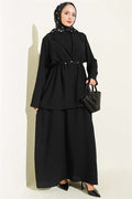 Black Sleeveless Dress with Waistline