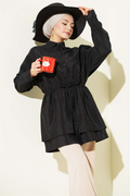 Oversize Odesa Shirt with Waist Tunnel, Black