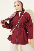 Waist Tunnel Parachute Jacket Burgundy