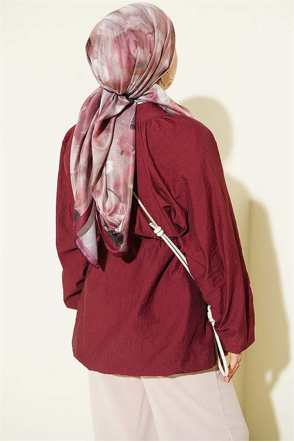 Waist Tunnel Parachute Jacket Burgundy