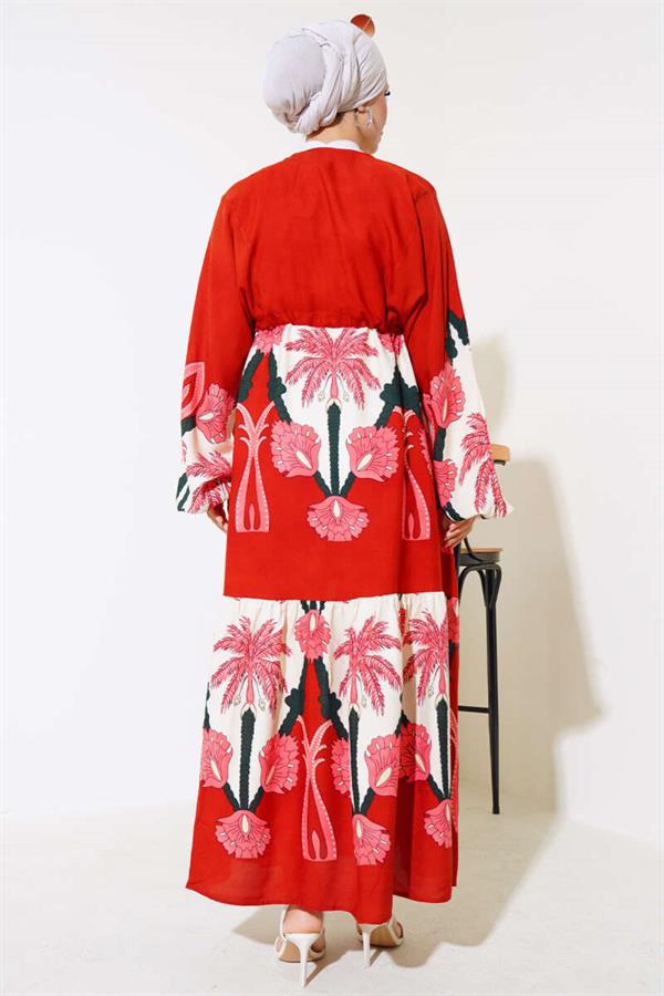 Waist Tunnel Casual Dress Brick Powder