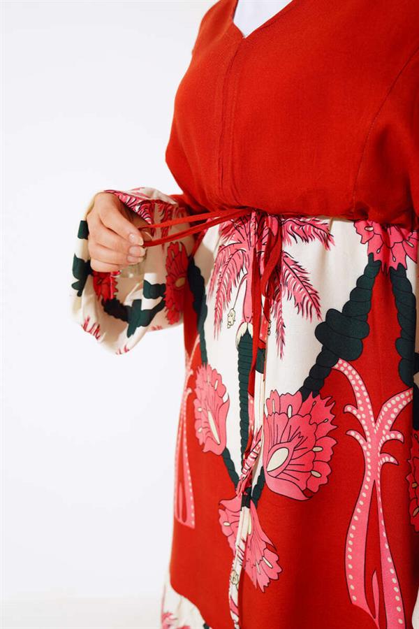Waist Tunnel Casual Dress Brick Powder