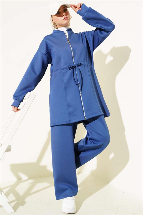 Waist Tunnel Scuba 2 Piece Set Navy Blue