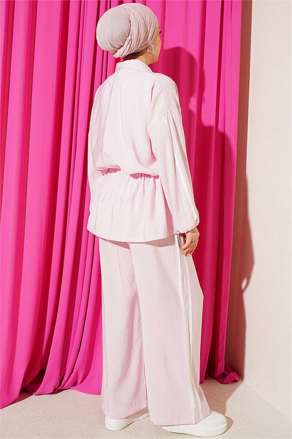Pink 2 Piece Set with Belt Tunnel Detail