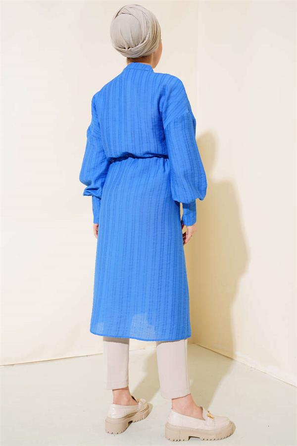 Waist Tunic Long Tunic Blue