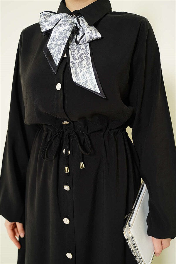 Long Tunic and Modal 2 Piece Set with Waist Tunic, Black