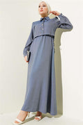 Waist Tunnel Side Tie Vest 2 Piece Set Indigo