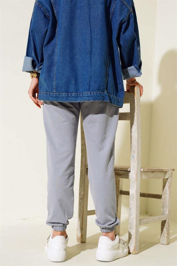 Waist and Ankle Elastic Jogger Pants Slate Grey