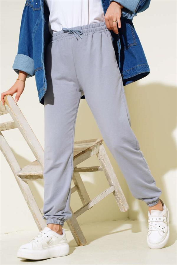 Waist and Ankle Elastic Jogger Pants Slate Grey