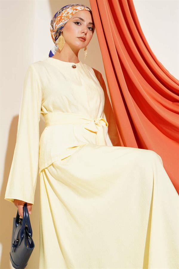 Waist-Tie Skirted 2 Piece Set Yellow