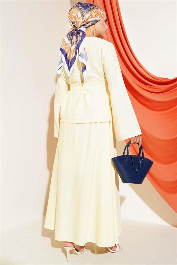 Waist-Tie Skirted 2 Piece Set Yellow