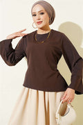 Black Blouse with Wide Sleeves and Tie Waist