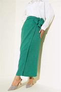Waist Tie Linen Skirt Green