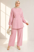 Loisha 2 Piece Set with Gold Buckle Waistband, Pink
