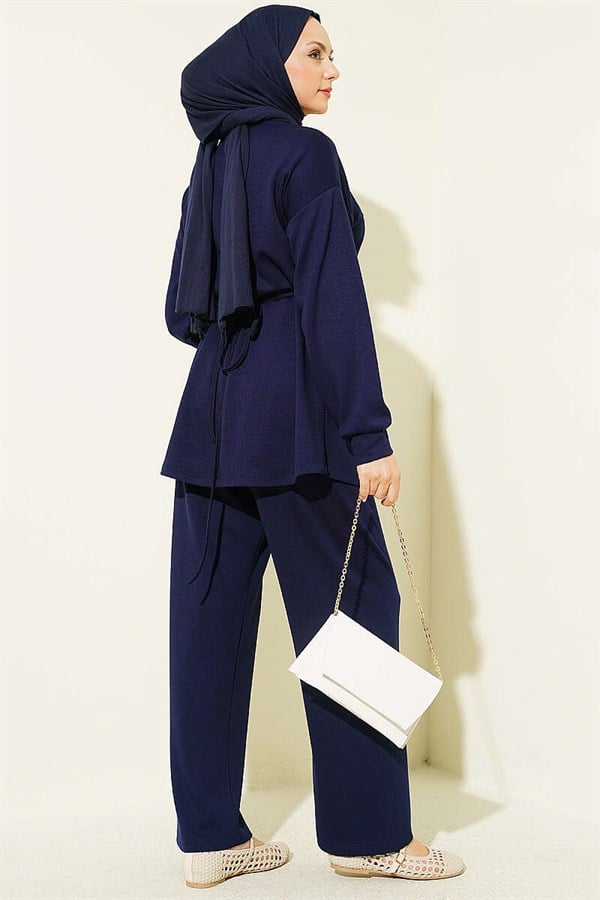 Loisha 2 Piece Set with Gold Buckle, Navy Blue