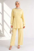 Loisha 2 Piece Set with Gold Buckle Waistband, Yellow