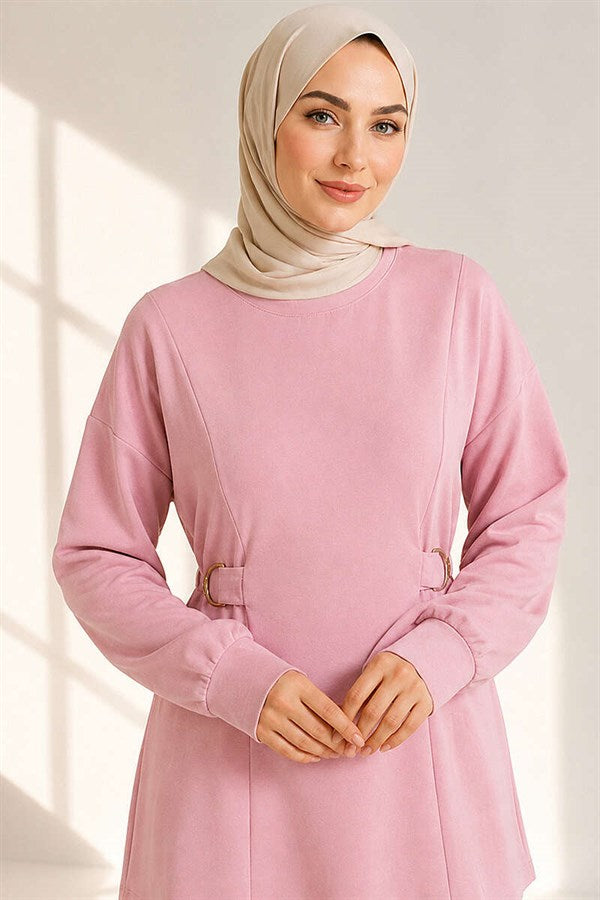 Loisha 2 Piece Set with Gold Buckle Waistband, Pink