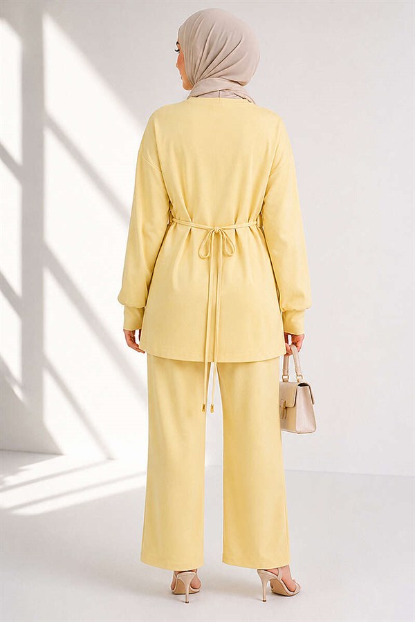 Loisha 2 Piece Set with Gold Buckle Waistband, Yellow