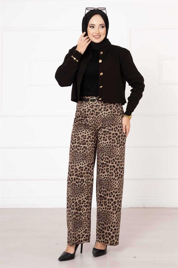Elastic Waist Spotted Trousers -3