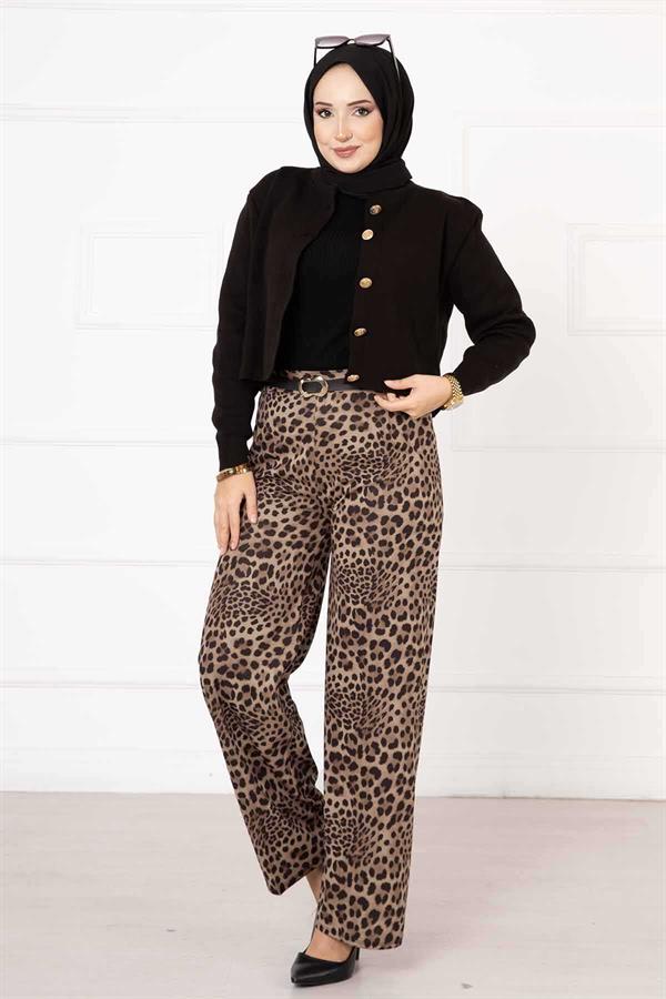 Elastic Waist Spotted Trousers -3
