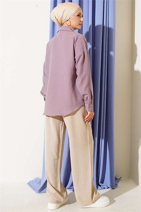 Tencel Pants with Elastic Waist and Pockets (Stone)