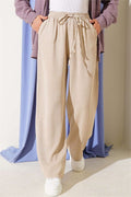 Tencel Pants with Elastic Waist and Pockets (Stone)