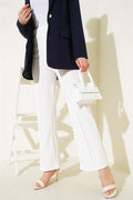 Elastic Waistband Trousers White