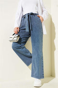 Light Blue Jeans with Elastic Waistband