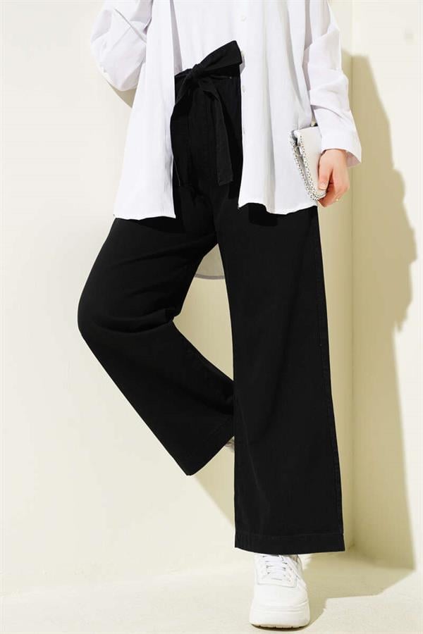 Black Jeans with Elastic Waistband