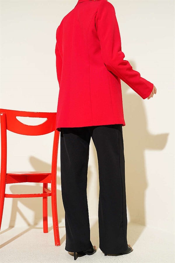 Black Pants with Elastic Waist and Front Darts